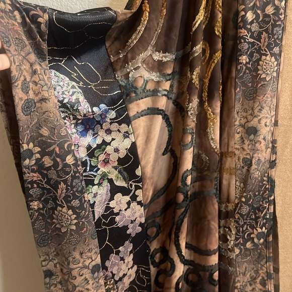 The Pyramid Collection Open Front abstract floral boho stitched Cardigan WM Med - Picture 4 of 10